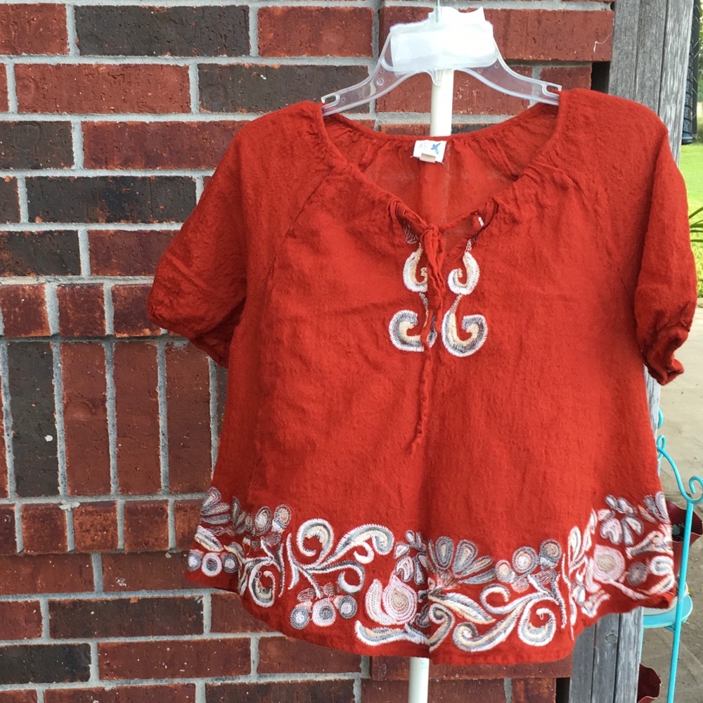 Edme & esyllte Wool Blouse Peasent orange sz 0